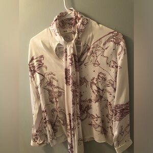 ZARA STUDIO ZODIAC PRINTED SHIRT WITH TIE